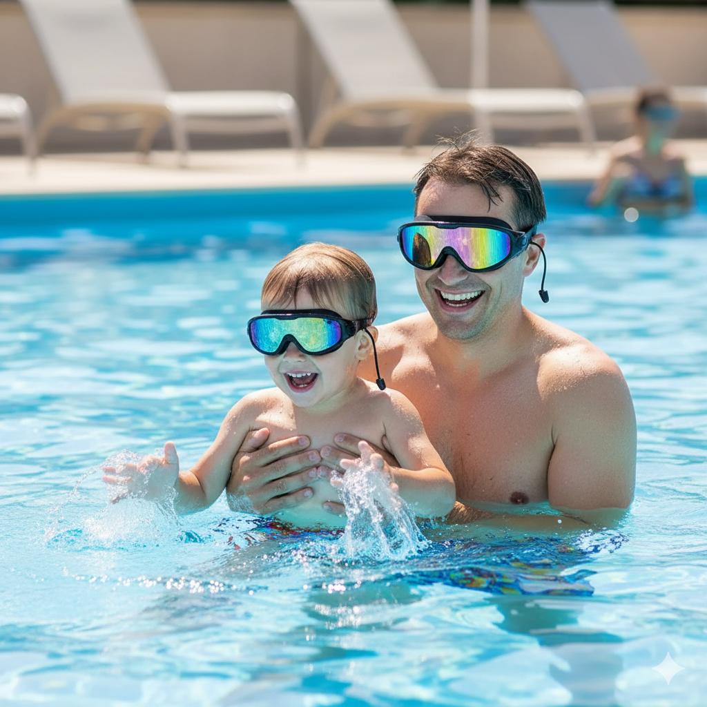 Children's + Parents Goggles With UV Protection & Earplugs